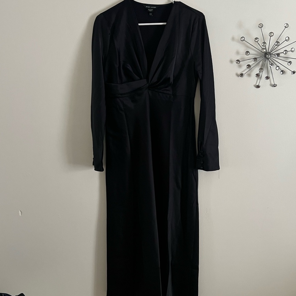 Maggy London Womens Twist V-Neck Bias Skirt Midi Dress - Picture 4 of 10